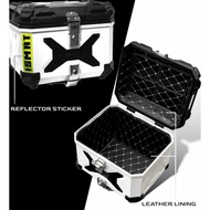 Motorcycle SMRT Top Box ABS 45L Waterproof Rack plastic ABS Safety Lock for Motosikal Peti ABS Box