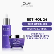 OLAY Regenerist Retinol 24 Night Moisturizer (50g) + Regenerist Retinol 24 Night Facial Serum (30ml)