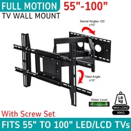 Heavy Duty Full Motion TV Wall Mount Bracket Adjustable Swivel Tilt 55-100 Inch LCD LED TV Bracket M