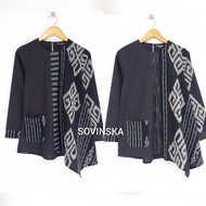 Atasan Tenun WP 246 Atasan Batik blus Blouse batik kombinasi modern baju wanita baju kerja lengan pa
