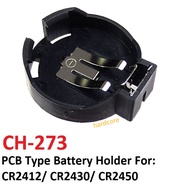 Cr2450 CR2430 CR2412 3V Button Battery Holder Coin Cell Holder Socket Case 2 Pins Black circuit boar