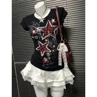 Y2k y2k T-shirt y2k Top Asian Culture Women's Clothing y2k Short-Sleeved Asian Culture Asian Culture