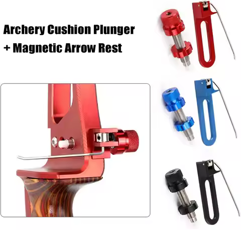 Archery Cushion Plunger and Magnetic Arrow Rest Set Screw-in Pressure Button Metal Arrow Rest for Re