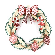 Jigzle Seasonal Christmas Wreath 15cm 3D DIY Wooden Puzzle. Christmas and Office Gift Exchange Idea.