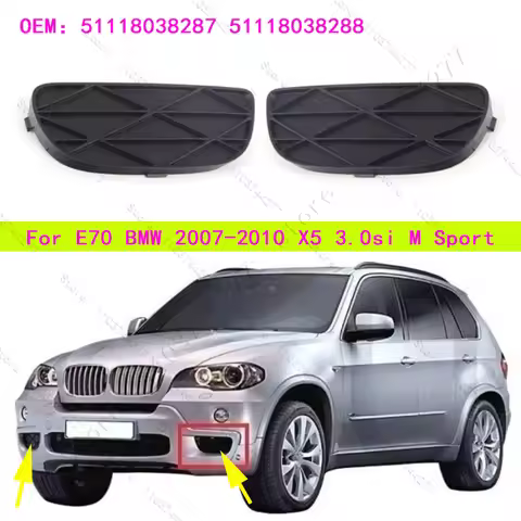 For E70 BMW 2007-2010 X5 3.0si M Sport Front Bumper Grille Closed Grid 51118038287 51118038288