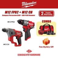 MILWAUKEE M12 FPD2 FUEL Percussion Drill Driver M12 CH  SDS-Plus 2 Mode Hammer M12FPD2 M12CH