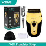 เครื่องโกนหนวด VGR สำหรับผู้ชายที่โกนหนวดเครื่องตัดผมไฟฟ้าแบบชาร์จเครื่องโกนหนวด Foil ได้เครื่องโกนห