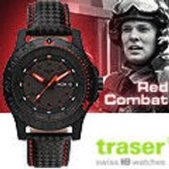 瑞士Traser P6600 Red Combat自動發光軍錶(#105502 皮錶帶 #105503 橡膠錶帶)