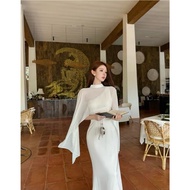 [ AVAILABLE ]Set 2 Piece summer women's long dress + Korean lady's chiffon cape