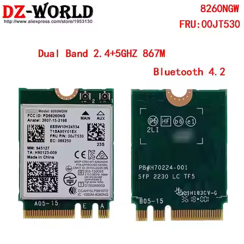 8260NGW 5G Dual-Band Gigabit Built-in Wireless Card BT 4.2 For Thinkpad T460 P50 S P T560 P51 P70 X2