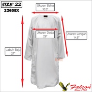 Falcon 2260EX Baju Kurung Putih Cotton Sekolah  School Uniform Baju Kurung Putih Cotton Falcon Schoo