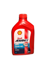 น้ำมันเครื่องมอไซค์ 4T 20W-40 SHELL น้ำมันเครื่องแอดวานซ์ 4T