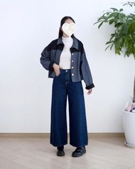 Moci 直紋薄絨牛仔褲