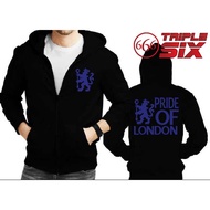TRIPLESIX - zipper Hoodie Jacket - Chelsea FC - BLACK