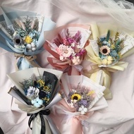 多色 畢業花束 自然感 春日文青風 小森林系 永生花束 乾燥花 擴