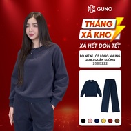 GUNO High Quality Super Warm Women's Velvet Fur-Lined Clothing Set with Embroidered Logo and Hacked 