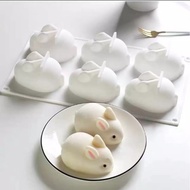 6 HOLES 3D BUNNY PLATINUM SILICONE MOULD (SC711)