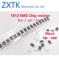 20PCS 1812 SMD chip resistor 1% ohm 1M 1.2M 1.5M 1.8M 2M 2.2M 2.4M 2.7M 3M 3.3M 3.6M 3.9M 4.3M 4.7M 