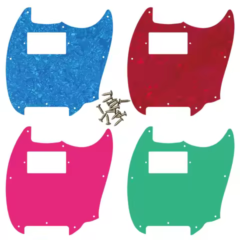 Pleroo Custom Guitar Parts For - Squier Bullet Mustang Whit 1 PAF Humbucker Pickup Pickguard Guitar 