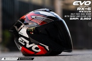 EVO RX-5 NEXUS RED HALF FACE DUAL VISOR HELMET WITH FREE CLEAR LENS