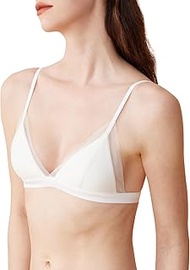 Silk Wireless Bra Lightly Padded Soft Cup Bralette for AAA/AA/A/B Cup 30-36 Band for Petite Women 16