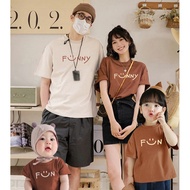 (Penghantaran dalam tempoh 24 jam) Terbaru T-shirt Keluarga Bercetak Surat Ibu Bapa dan Anak