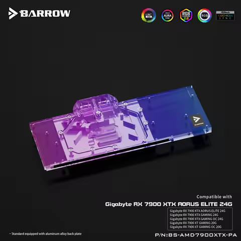 Barrow CPU Liquid Cooling Water Block For Gigabyte AORUS Radeon RX 7900 XTX/XT GPU Sink Copper Base 