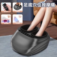 足療機腿部按摩器 - 足部按摩墊 手部腿部按摩儀 按摩儀器 家用全自動足療儀電動加熱揉捏足底穴位按摩儀-黑色 / 英規