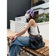 [Simplified] Paris Rivet Motorcycle Bag ABG Hot Girl Bag High-End Feeling Large-Capacity Shoulder Cr