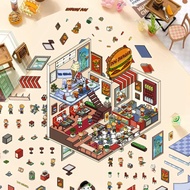 Shipped Today 2.0 Miniature Landscaping Stickers Simulate Game Cabin Scene Stickers Decompression Ha