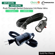 Omni Push Through Socket Extension E27-613 3m / E27-616 6m 3A 250V