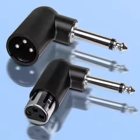 3 Pin XLR Female Male to 1/4"/6.35 mm Angle Adapter Lightweight Professional Converter for Studio Mi