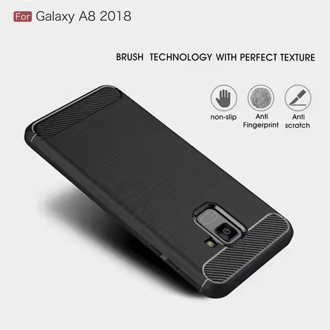 For Samsung Galaxy A8 2018 Case A530F A8 Silicon Carbon Fiber TPU Soft Silicone Case For Samsung Gal