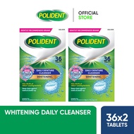 Polident Denture & Retainer Cleaning Tablets, Whitening Cleanser (2 x 36's)