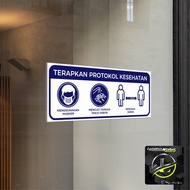 Warning Stickers | Warning Sign Sticker | COVID-19 HEALTH PROTOCOL | 25x10