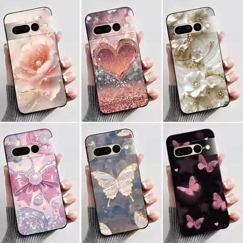 Printing Pattern Case For Google Pixel 7 Pro/Pixel 7/Pixel 7A Cover Fundas Soft Silicone Black Shell