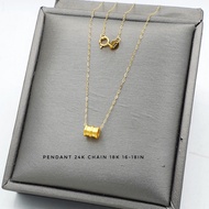 24K HK Gold pendant and 18K Saudi Gold Necklace