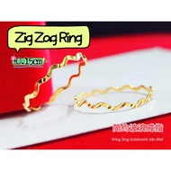 Wing Sing Bajet Zig Zag Ring Pure Tulin Gold 916/916 Gold Budget Zigzag Fashion Ring