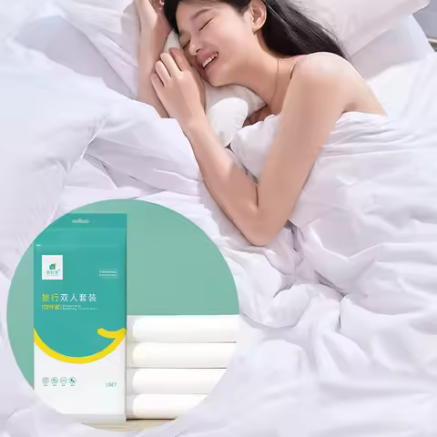 Non-Woven Bed Sheets Set, Disposable Adult Bedding, Hotel for Travel, Anti-Dirty, Waterproof, Portab