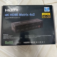 4K HDMI Matrix 4x2 Switch Support UHD 4Kx2K &amp; audio out PS4 PS5 SONY