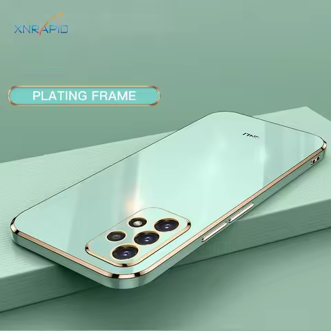 Luxury Plating Square Frame Case For Samsung Galaxy A52 A72 A23 A32 4G A53 A73 A13 A33 5G Shockproof