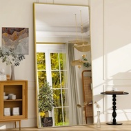 76"x34" Full Length Mirror Extra Large Hanging Or Leaning Rectangle Mirror Aluminum Alloy Thin Frame