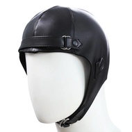 〖KGDSJUHEYIXA〗Novelty Knight Hat Winter PU Hats For Warm Mask Knight Helmet Knitted Cap Handmade Gl