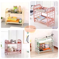 Mini Plastic Shelf Mini 2-Tier Shelf/ 2-Tier Mini Table Shelf/ Multipurpose Table Shelf/ RANDOM
