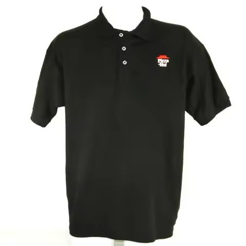 PIZZA HUT Employee Uniform Polo Shirt Black S to 4XL Polo Shirt Polo Print America Retro Street Mini