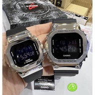 [G-SHOCK COUPLE SET]  💞CASIO G-SHOCK SILVER METAL CASE COUPLE SET GM-5600-1 / GM-S5600-1 / GM-5600