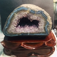 ️ Uruguay Amethyst Crystal Cave Uruguay Crystal Money Bag with Base As Pictured