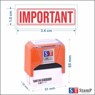 ST เนื้อยางหนาพิเศษ ใช้ในอุตสากรรมพิมพ์ "IMPORTANT" ตรายางหมึกในตัวแบบพลิก ข้อความสำเร็จ หมึกคมชัด ยางทนหนาชนิดพิเศษ