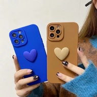 iPhone 13 12 Mini 11 Pro Max 6 6S 7 8 Plus X XS MAX XR 3D Love Heart Klein Blue Camera Protected Ins
