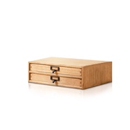 [特價]【桐趣】蘭陵硯實木雙抽文件櫃-桌上型
